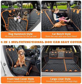 img 2 attached to WOWBABEPETS 5-in-1 Convertible Dog Car Seat Cover for Back Seat - Multipurpose Scratchproof Dog Car Hammock with Mesh Window - Waterproof & Durable Non-Slip Protection for Cars, Trucks, SUVs...