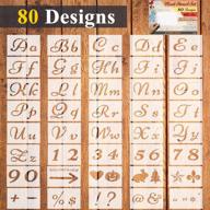 многоразовый набор пластиковых штампов с алфавитом и цифрами для рукоделия и рисования на дереве и стене - комплект шрифтов каллиграфии для знаков и букв с 80 дизайнами (40 шт.) логотип