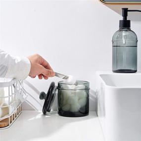 img 2 attached to 🛁 Add a Touch of Elegance to Your Bathroom with KMWARES 4-Piece Heavy Weight Gray Glass Bathroom Accessories Set