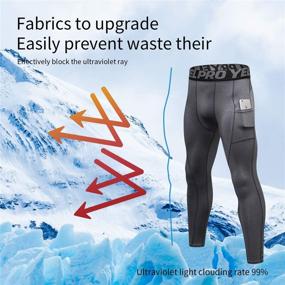 img 2 attached to Performance-Enhancing ShuQiaoSi Men's Compression Pants: Stay Dry and Cool with Baselayer Leggings - Includes Convenient Pocket