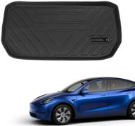 🚗 bomely fit tesla model y frunk mat: all weather rubber cargo liner & front trunk accessories logo