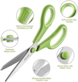 img 2 attached to ✂️ Flycut Comfort Grip Scissors: 8 Inch Multipurpose 3-Pack | Heavy Duty Stainless Steel Blades for Precise Cutting of Paper, Cardboard, Fabric, Craft Sewing | Suitable for Office, School, and Home Use