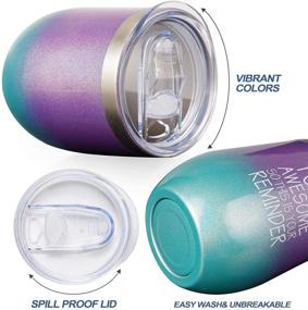 img 2 attached to 🎁 Boost Self-Esteem with Funny & Practical Gifts: 12oz Vacuum Insulated Tumbler with Keychain Sock – Ideal Thank You, Birthday & Graduation Gifts for Women, Coworkers, and Friends