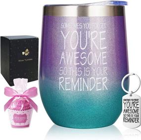 img 4 attached to 🎁 Boost Self-Esteem with Funny & Practical Gifts: 12oz Vacuum Insulated Tumbler with Keychain Sock – Ideal Thank You, Birthday & Graduation Gifts for Women, Coworkers, and Friends