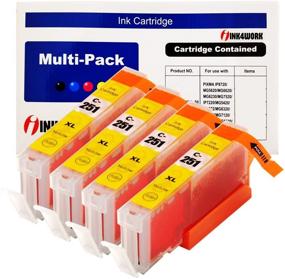 img 2 attached to 🖨️ INK4WORK Compatible Yellow Ink Cartridge Replacement for Canon CLI-251XL CLI-251 XL (4-Pack) - Perfect for PIXMA MX722 MX922 iP7220 iP8720 iX6820 MG5420 MG5422 MG5520 MG5522 MG5620
