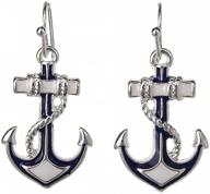 ⚓ dianal boutique: stunning silvertone nautical anchor earrings in gift-boxed enamel – stand out with fashionable jewelry! logo