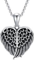 👼 sterling silver angel wing heart locket necklace - soulmeet: holds picture photo locket pendant, you are my angel logo