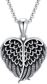 img 4 attached to 👼 Sterling Silver Angel Wing Heart Locket Necklace - SOULMEET: Holds Picture Photo Locket Pendant, You are My Angel