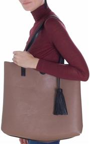 img 1 attached to Humble Chic Reversible Leather Shoulder Handbags and Wallets for Women
