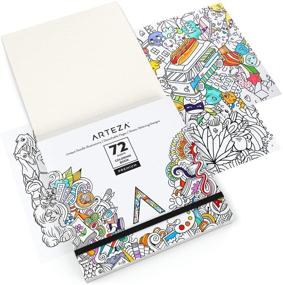 img 3 attached to 🎨 Arteza Adult Coloring Books, Animal & Doodle Designs, 2-Pack, 144 Sheets, 100 lb, 6.4x6.4 Inches, Anxiety & Stress Relief, Relaxation, Detachable Pages