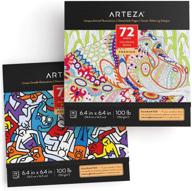 🎨 arteza adult coloring books, animal & doodle designs, 2-pack, 144 sheets, 100 lb, 6.4x6.4 inches, anxiety & stress relief, relaxation, detachable pages logo