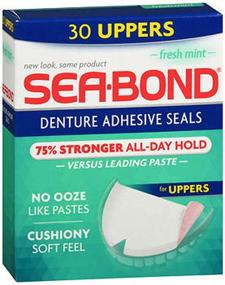 img 1 attached to 🦷 SEA-BOND Denture Adhesive Seals Uppers Fresh Mint - 60 Count (Pack of 2)