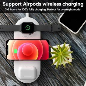 img 1 attached to Quezqa 3 in 1 Wireless Charging Pad - Multiple Device Charging Station - Leather Mat Compatible with Airpods Pro Apple Watch Series 5 4 3 iPhone 11 Pro Max Xs Xr - Includes QC 3.0 Adapter (White)