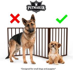 img 2 attached to 🐾 Pet Gate for Doorways, Stairs, or House - Freestanding, Folding Accordion Style - Wooden Indoor Dog Fence - Enhanced Collection by Petmaker