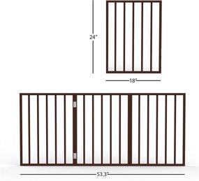 img 3 attached to 🐾 Pet Gate for Doorways, Stairs, or House - Freestanding, Folding Accordion Style - Wooden Indoor Dog Fence - Enhanced Collection by Petmaker