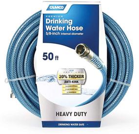 img 3 attached to 🚰 Camco 50ft Premium Drinking Water Hose (21009) - Lead-Free, Anti-Kink Design, 20% Thicker, 5/8" Inner Diameter