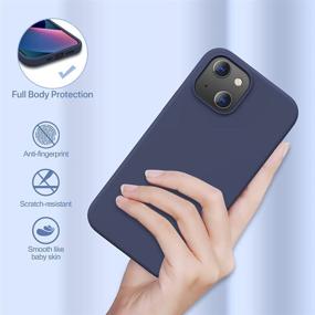 img 1 attached to 📱 Miracase iPhone 13 Case 6.1 inch(2021) - Soft Liquid Silicone Gel Rubber Full Body Protection Shockproof Cover Case in Navy Blue