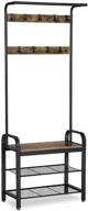 🧥 industrial coat rack with shoe bench for entryway - vasagle hall tree, steel frame accent furniture, 3-in-1 design, easy assembly, rustic brown and black uhsr40b logo