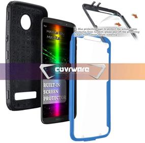 img 2 attached to 📱 Covrware Aegis Series Case for Moto Z3 Play / Moto Z3 - Full-Body Rugged Holster Armor Case with Built-in Screen Protector, Blue - Belt Swivel Clip and Kickstand Included