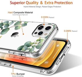 img 1 attached to 🌸 GiiKa iPhone 12 Pro Max Case with Screen Protector - Clear Floral Full Body Shockproof Hard Case for Women, TPU Bumper Cover Phone Case for iPhone 12 Pro Max with Camellia Design