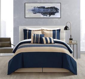 img 2 attached to 🛏️ Chic Home CS1220-023-AN Carlton 6-Piece Comforter Set in Queen Size, Elegant Blue Design