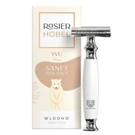 🪒 wldoho double edge safety razor - eco-friendly resin handle, sustainable and plastic-free - reusable safety razor for men & women - classic shaver with 5 blades logo