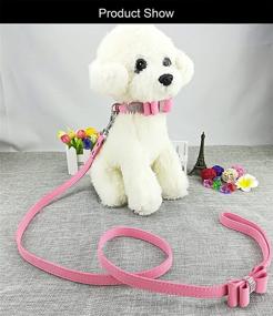 img 2 attached to 🐾 Stylish Dog Collar and Leash Set - Newtensina Fashion with Bow Tie, Bling, and Puppy Collar Leash for Dogs