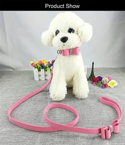 img 3 attached to 🐾 Stylish Dog Collar and Leash Set - Newtensina Fashion with Bow Tie, Bling, and Puppy Collar Leash for Dogs