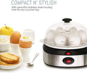 img 1 attached to 🥚 Elite Gourmet EGC-207: Easy Electric Egg Cooker with 7 Egg Capacity, Multiple Functions, Auto Shut Off, Buzzer, Measuring Cup, BPA Free Stainless Steel Construction