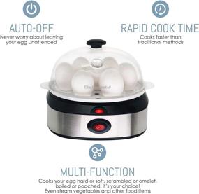 img 2 attached to 🥚 Elite Gourmet EGC-207: Easy Electric Egg Cooker with 7 Egg Capacity, Multiple Functions, Auto Shut Off, Buzzer, Measuring Cup, BPA Free Stainless Steel Construction