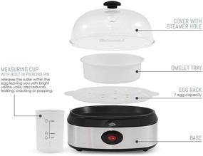 img 3 attached to 🥚 Elite Gourmet EGC-207: Easy Electric Egg Cooker with 7 Egg Capacity, Multiple Functions, Auto Shut Off, Buzzer, Measuring Cup, BPA Free Stainless Steel Construction