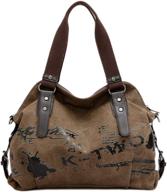 👜 vintage canvas hobo shoulder bag - casual women's handbag for daily use, tote shopper purse logo