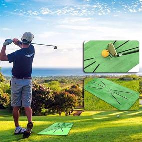 img 3 attached to 🏌️ AOSPZON Golf Training Mat: Mini Golf Practice Aid Rug for Swing Detection, Perfect Game and Gift for Home/Office/Outdoor (12&#34; X 24&#34;)