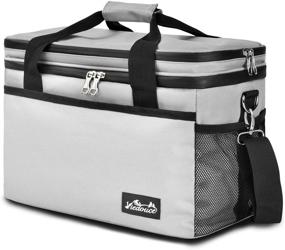 img 4 attached to 🧺 Viedouce Large Picnic Bags - Spacious 24L Cooler Backpack for Family Outdoor Activities - Gray