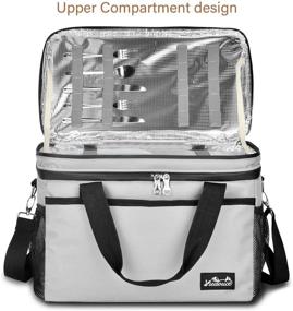 img 1 attached to 🧺 Viedouce Large Picnic Bags - Spacious 24L Cooler Backpack for Family Outdoor Activities - Gray