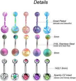 img 3 attached to Stylish Stainless Button Piercing Jewelry for Women - EVELICAL Women's Jewelry Collection