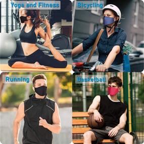 img 1 attached to Adjustable Breathable Sports Face Mask: Outdoor Washable Athletic Reusable 🏃 with Nose Wire - Perfect for Men, Youth, Running, Workout, Gym