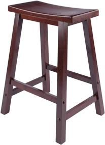 img 4 attached to 🪑 Премиумный табурет Winsome 94084 Satori: Изысканный стул из ореха, высотой 24 дюйма.