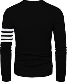 img 3 attached to 👕 Striped Lightweight Crewneck Pullover Sweatshirt Tops