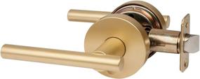 img 1 attached to Enhance Privacy and Style with Designers Impressions Kain Design 🔒 Contemporary Satin Brass Privacy Euro Door Lever Hardware (Bed and Bath)