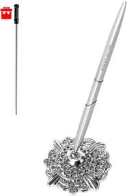 img 4 attached to RUTICH Hollow Round Pen Holder Signing Pen Set For Wedding Bridal Engagement Valentine'