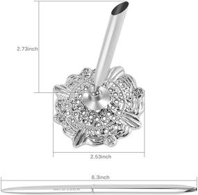 img 3 attached to RUTICH Hollow Round Pen Holder Signing Pen Set For Wedding Bridal Engagement Valentine'