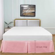 🛏️ obytex silky soft bed skirt wrap around - classic stylish look, wrinkle free & easy fit - 14 inch tailored drop, hotel quality - shrinkage and fade resistant (king size, pink) logo