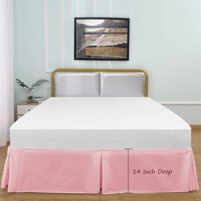 img 4 attached to 🛏️ Obytex Silky Soft Bed Skirt Wrap Around - Классический стильный вид, без морщин и легко надевается - 14-дюймовый подгон, отельного качества - устойчив к усадке и выцветанию (размер King, розовый)