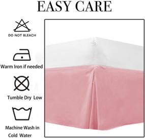 img 3 attached to 🛏️ Obytex Silky Soft Bed Skirt Wrap Around - Классический стильный вид, без морщин и легко надевается - 14-дюймовый подгон, отельного качества - устойчив к усадке и выцветанию (размер King, розовый)