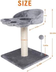 img 3 attached to 🐱 Poils bebe Cat Scratching Post and Tree: Carpeted Sisal Tower with Platform, Plush Ball, and More - Perfect for Kittens and Small Cats!