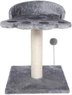 🐱 poils bebe cat scratching post and tree: carpeted sisal tower with platform, plush ball, and more - perfect for kittens and small cats! logo