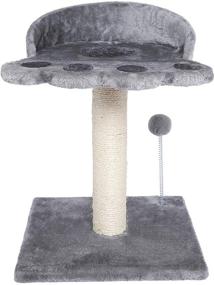 img 4 attached to 🐱 Poils bebe Cat Scratching Post and Tree: Carpeted Sisal Tower with Platform, Plush Ball, and More - Perfect for Kittens and Small Cats!