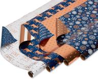 🎁 papyrus reversible christmas wrapping paper, navy and rose gold, 4 pack, 80 sq. ft. logo