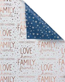 img 3 attached to 🎁 Papyrus Reversible Christmas Wrapping Paper, Navy and Rose Gold, 4 Pack, 80 sq. ft.
